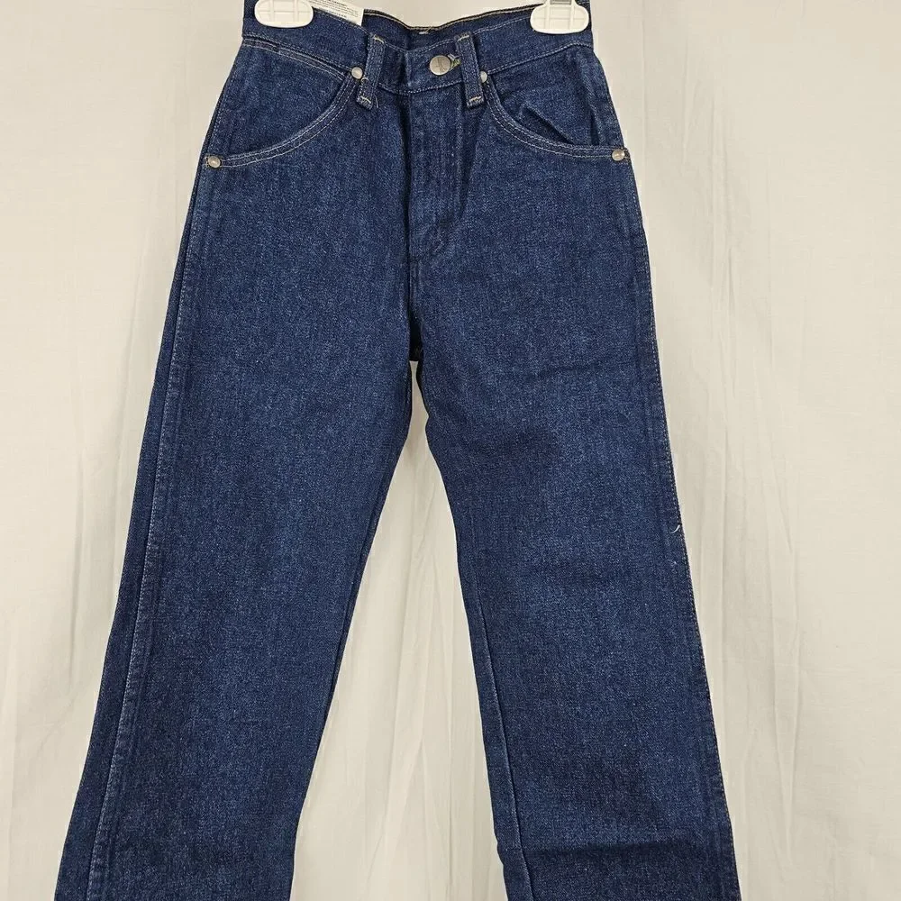 Vintage Wranglers Girls Cowboy Cut Size 10 Slim Western Rodeo Blue Jeans